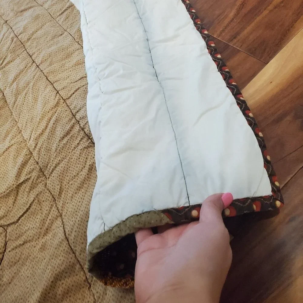 Handmade Jelly Roll‎ Fall Autumn Leaf Quilt Brown Orange NEEDS REPAIR 62x48